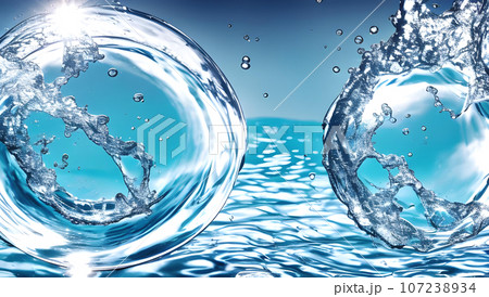 水の背景 気泡 テクスチャ 水の背景 気泡 テクスチャ 107238934