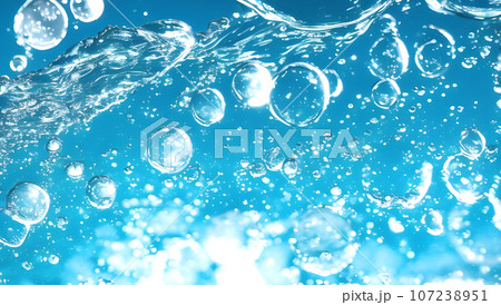 水の背景　気泡　テクスチャ 107238951