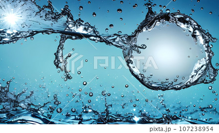 水の背景　気泡　テクスチャ 107238954