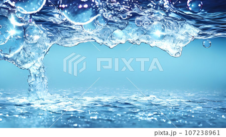 水の背景　気泡　テクスチャ 107238961