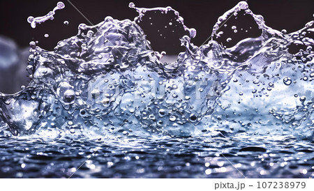 水の背景　気泡　テクスチャ 107238979