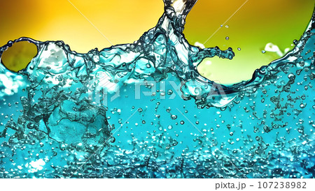 水の背景　気泡　テクスチャ 107238982