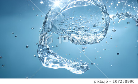 水の背景　気泡　テクスチャ 107238990