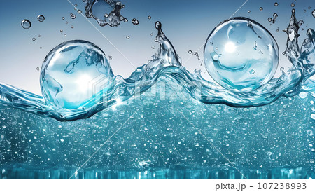 水の背景 気泡 テクスチャ 水の背景 気泡 テクスチャ 107238993