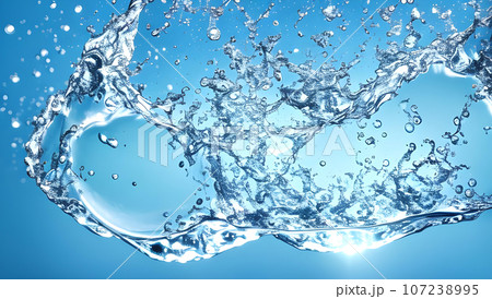 水の背景　気泡　テクスチャ 107238995