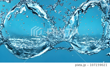水の背景　気泡　テクスチャ 107239021