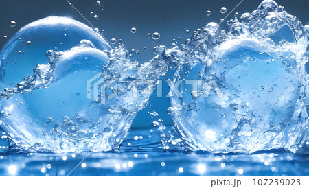 水の背景　気泡　テクスチャ 107239023