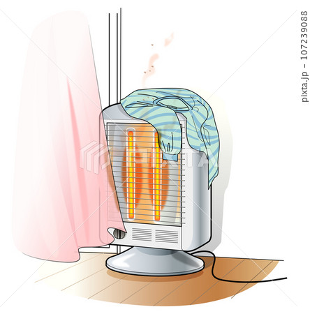 電気ストーブ-火災の危険 電気ストーブ-火災の危険 107239088