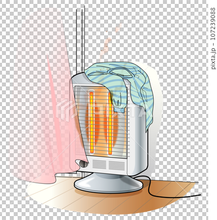 電気ストーブ-火災の危険 電気ストーブ-火災の危険 107239088