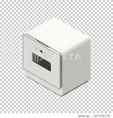 アイソメトリック図法で描いた家庭用卓上型食器洗い乾燥機のイラスト アイソメトリック図法で描いた家庭用卓上型食器洗い乾燥機のイラスト 107239176