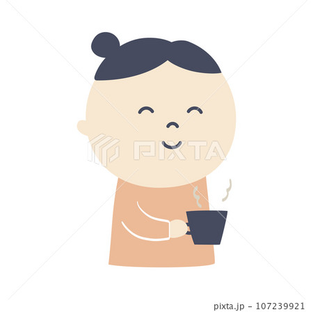 コーヒーを飲む女性のイラスト コーヒーを飲む女性のイラスト 107239921