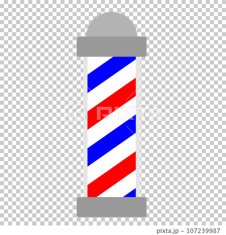 理髮店標誌桿。理髮店的理髮桿。 107239987