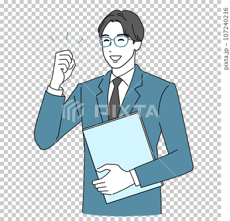 A young office worker poses with a smile A young office worker poses with a smile 107240236