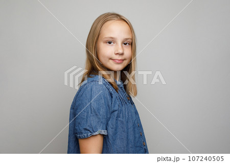 Cute smiling girl with long hair 107240505