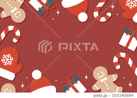 色々なクリスマスアイコンの背景イラスト 107240984