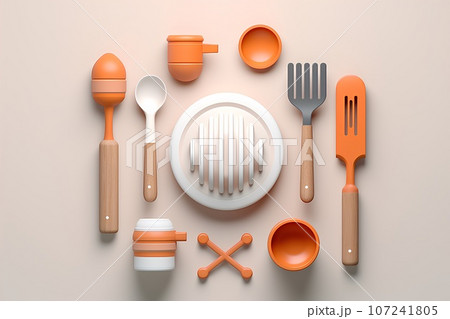 キッチン素材（3D） 107241805