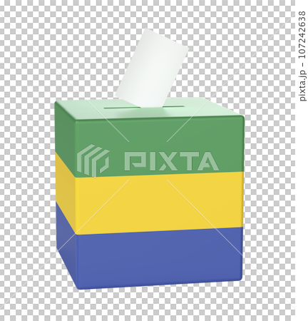 Ballot box with the flag of Gabon 107242638
