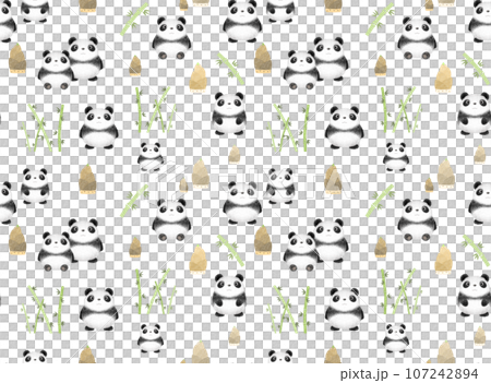 Panda seamless pattern B-7 Drawing paper 107242894