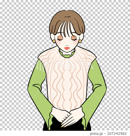 A woman bowing 107242982