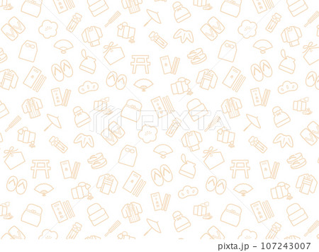 七五三パターン素材ベージュ 107243007