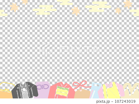 Shichi-Go-San frames, kimonos and Shichi-Go-San goods without lines Shichi-Go-San frames, kimonos and Shichi-Go-San goods without lines 107243019