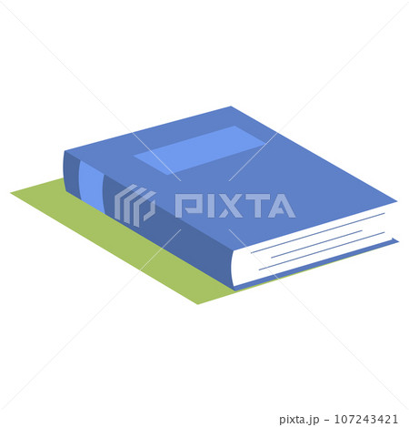 Book in hard cover icon isometric. Flat closed textbook for school or library. Isolated handbook for education of student. Cartoon dictionary for academic in university. Encyclopedia of wisdom sign 107243421