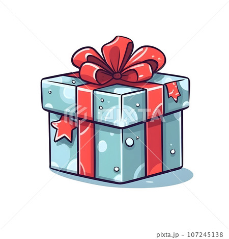 christmas holiday decoration gift isolated illustration background box gold generative Ai. 107245138