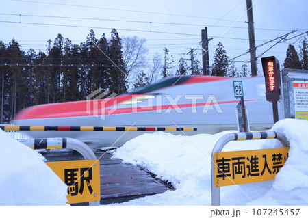 踏切を通過するE6系新幹線_2022/2/26撮影 107245457
