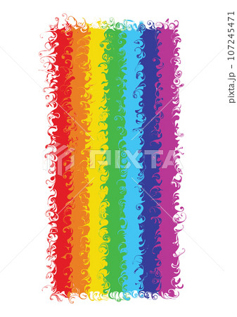Distorted rainbow. Twirl effect. Vertical. Isolated on white background. Distorted rainbow. Twirl effect. Vertical. Isolated on white background. 107245471