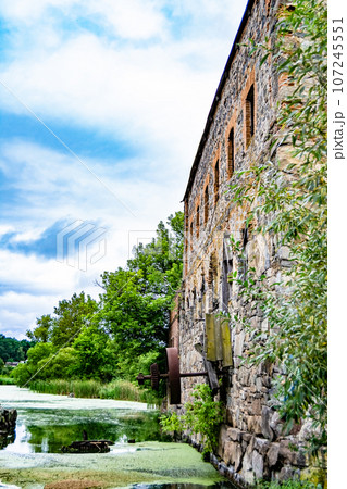 Photography on theme outstanding building beautiful brick old water mill 107245551