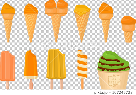 big kit ice cream popsicle different types in cone waffle cup big kit ice cream popsicle different types in cone waffle cup 107245728