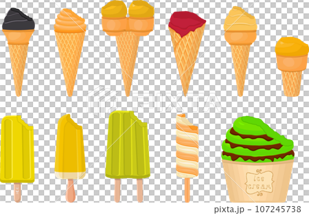 big kit ice cream popsicle different types in cone waffle cup big kit ice cream popsicle different types in cone waffle cup 107245738