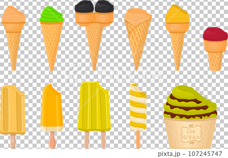 big kit ice cream popsicle different types in cone waffle cup big kit ice cream popsicle different types in cone waffle cup 107245747
