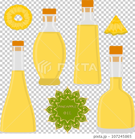 Various sweet tasty oil in glaas bottles 107245865
