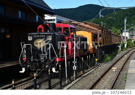 トロッコ嵯峨駅に停車中の電車 トロッコ嵯峨駅に停車中の電車 107246013