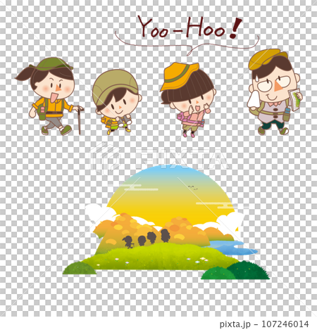 一家人享受徒步旅行的插圖 一家人享受徒步旅行的插圖 107246014