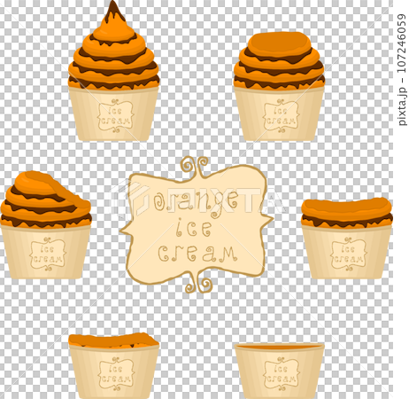 Big set various sweet tasty natural ice cream 107246059