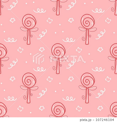 Delicious sweet seamless pattern of lollipops 107246104
