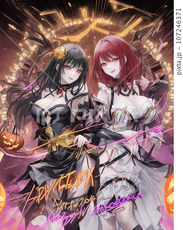 ハロウィン 魔女 仮装 美女 anime アニメ 107246371
