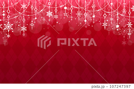 繊細な雪の結晶フレーム_アーガイル赤_横11 繊細な雪の結晶フレーム_アーガイル赤_横11 107247397