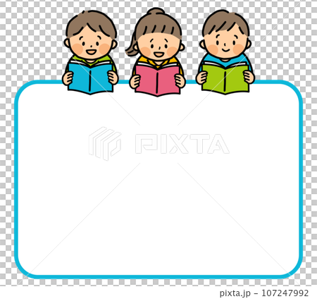 読書をする子供たちとコピースペース 読書をする子供たちとコピースペース 107247992