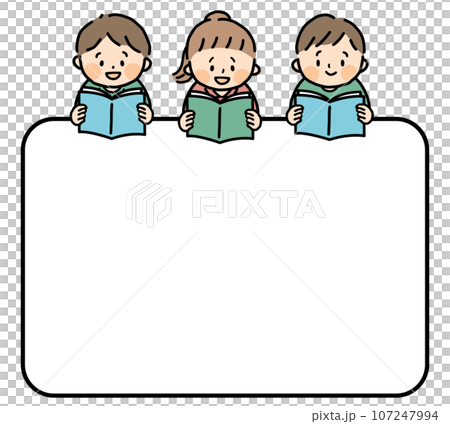 読書をする子供たちとコピースペース 読書をする子供たちとコピースペース 107247994