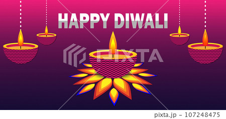 Happy Diwali festival banner 107248475