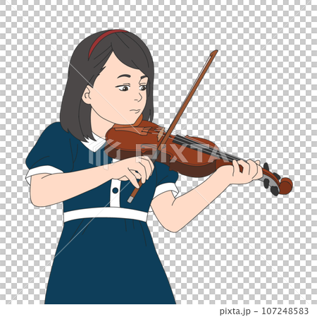 拉小提琴的女孩的插圖 拉小提琴的女孩的插圖 107248583