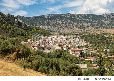 View of the village Civita, District of Cosenza, the Pollino National Park, Calabria, Italy, Europe View of the village Civita, District of Cosenza, the Pollino National Park, Calabria, Italy, Europe 107249248