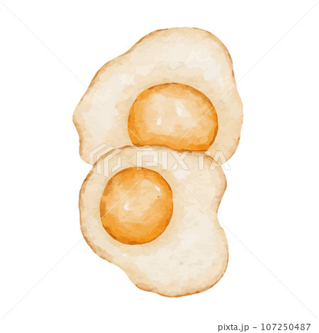 Eggs watercolor isolated. Food Vector illustration Eggs watercolor isolated. Food Vector illustration 107250487