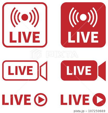LIVE アイコンセット 赤 107250669