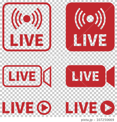 LIVE アイコンセット 赤 107250669