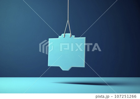 Cyber monday sales tag mockup on blue background. 107251266