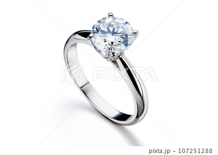 Luxury diamond ring isolated on white background 107251288